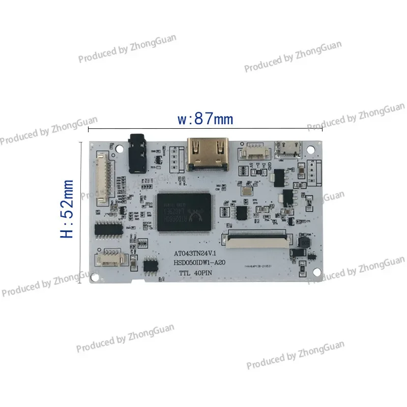 HDMI Driver Board, LCD High Definition Interface Driver Board, Suitable for 4.3 Inch/5 Inch 40PIN RGB Interface