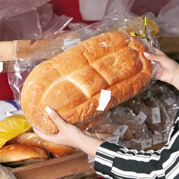100個裝大麵包袋,附束口,透明散裝麵包袋,適用於自製麵包,塑膠烘焙袋,透明麵包包裝袋 6 best sales 麵包袋 - №3