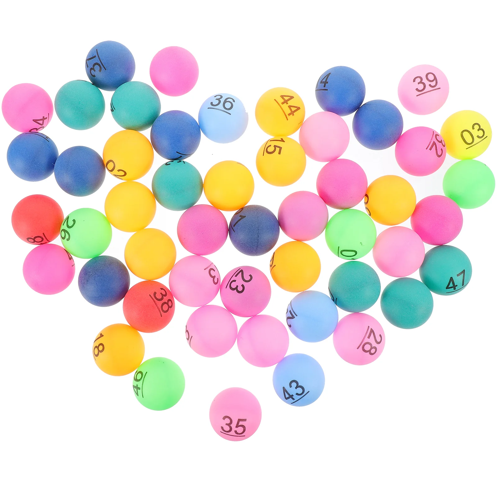 50 Pcs Number Plastic Ball Digital Table Tennis Raffle Balls Lottery Colored Pp Drawing