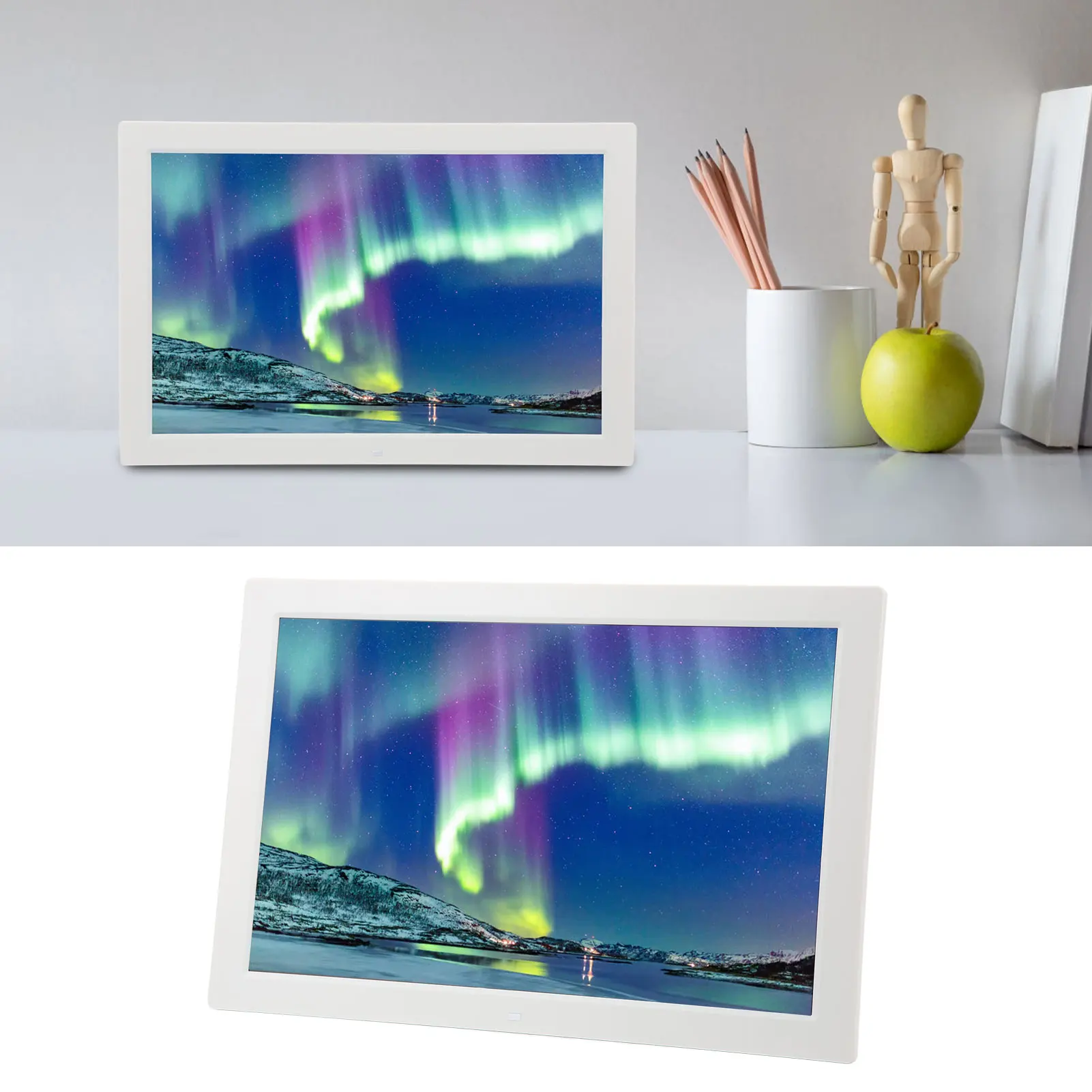 

Photo Display Screen HD 17in Smart Digital Picture Frame with Remote Control for Home White HD Photo Display Screen