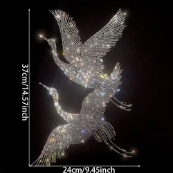 Cute Flying crane shiny fashion large cloth paste rhinestone Sequin DIY clothes T-shirt decorative patch clothing accessories