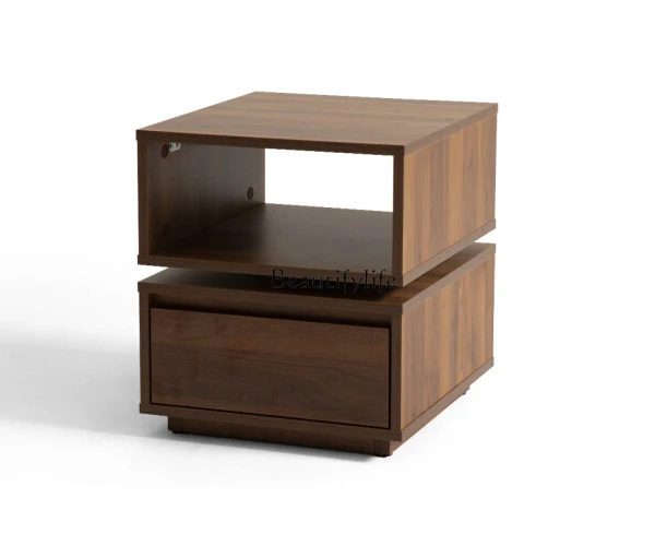 

Italian Minimalist Bedside Table Bedroom Creative Walnut Design Locker