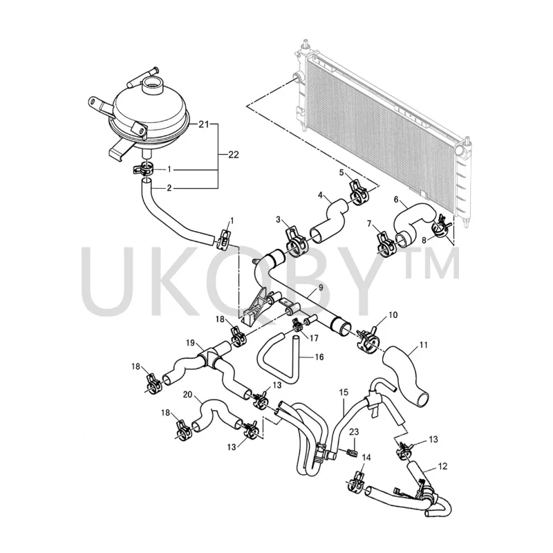 5483156 Suitable for Bu ic k Sail Warm air water valve four-way pipe warm air water pipe warm air switch