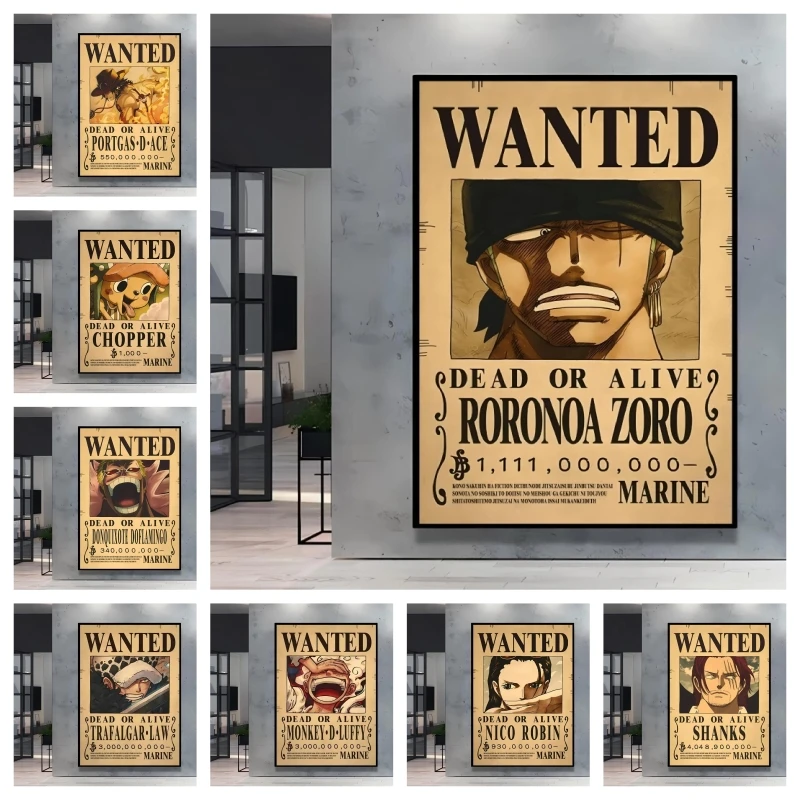 

Classic Anime One Piece Zoro Character Bounty Wall Decor High Quality Prints Adding A Nostalgic Anime Atmosphere To Your Space