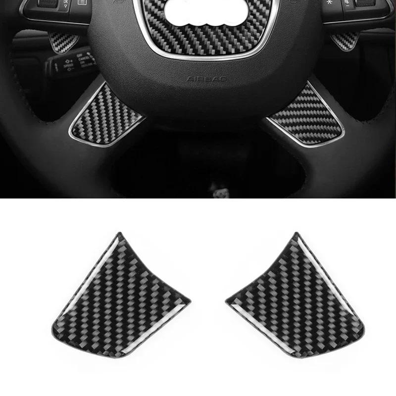 

For Audi A6 C7 A6L 2012 2013 2014 2015 2016 Carbon Fiber Car Interior Steering Wheel Panel Cover Trim