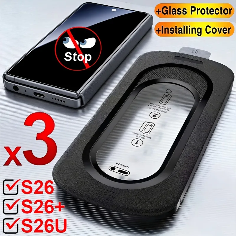 

3/1Pcs Privacy Tempered Glass Screen Protectors with Dust Free Install Box for Samsung Galaxy S26Plus S26Ultra Protective Films