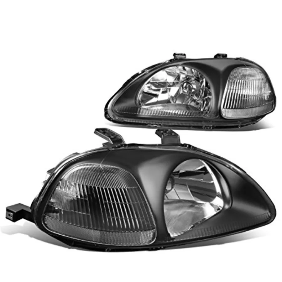 

Комплект фар (пара) для Honda Civic 1996-1998, черный/прозрачный, HL-OH-HC96-BK-CL1