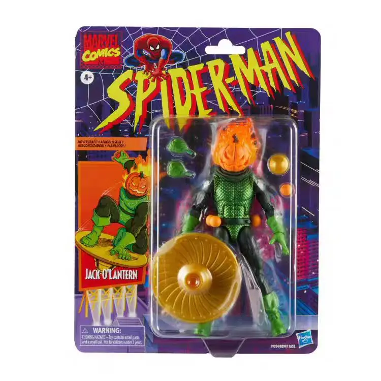 Original Hasbro MARVEL LEGENDS SPIDER-MAN Jack-o'-lantern Anime figura modelo regalo juguete