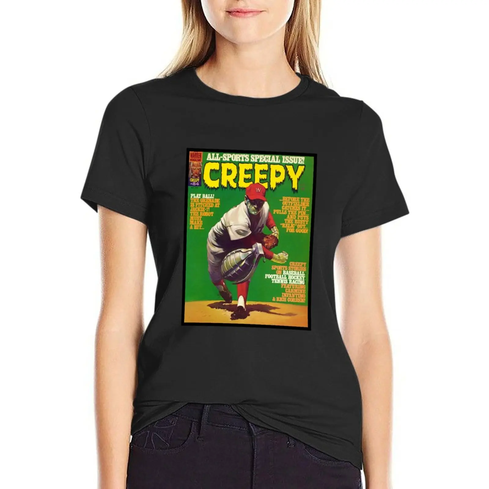 OH MY! ANOTHER GREAT VINTAGE CREEPY #84 MAGAZINE COVER! T-Shirt aesthetic clothes lady clothes new edition t shirts for Women