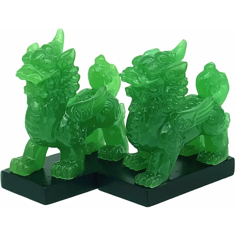 

Jade Green Color Feng Shui Wealth Pi Yao /Pi Xiu Statue Figurine Decor Gift