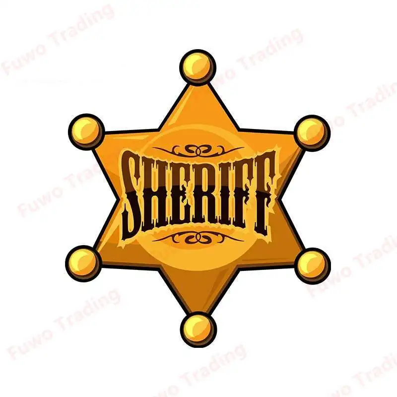 Simple Creative Sheriff Badge Funny Car Stickers Vinyl Waterproof RV JDM Car Door Windshield Motorcycle Camper Bumper Decal PVC