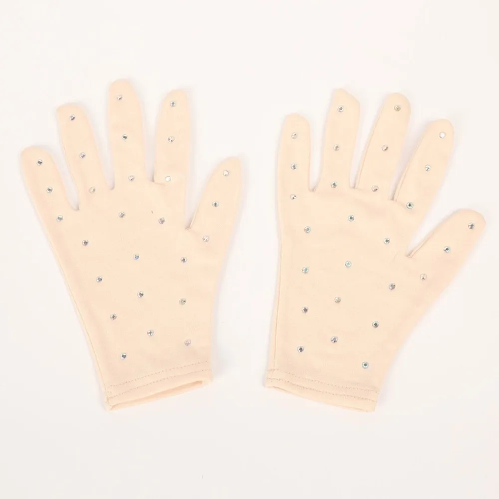 Shiny Figure Skating Gloves Skin Friendly Breathable Ice Skating Gloves Anti-slip Fast Drying Skating Performance Gloves