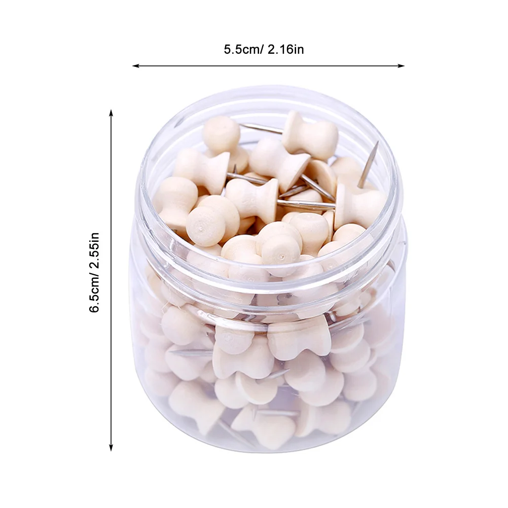 100 قطعة دبابيس ضغط الخشب مسامير الإبهام المعدنية للوحة الفلين لتقوم بها بنفسك ديكور المنزل مكتب المدرسة لوحة الإعلانات خريطة عرض الصور #3