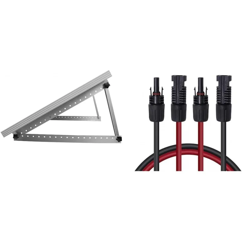 

28in AdjustablePanel Mount Brackets, with Foldable Tilt Legs on Any Flat Surface & 20FT 12AWGPanel Female and Male