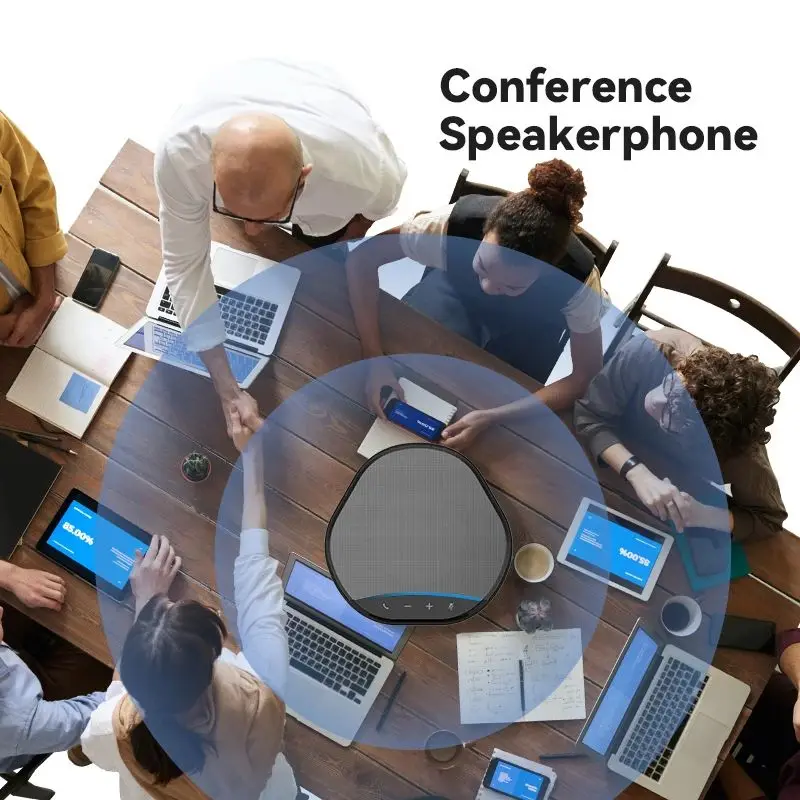 Microphone Speaker 360° Omnidirectional Voice Pickup Noise Reduction for Conference Home Office Computer