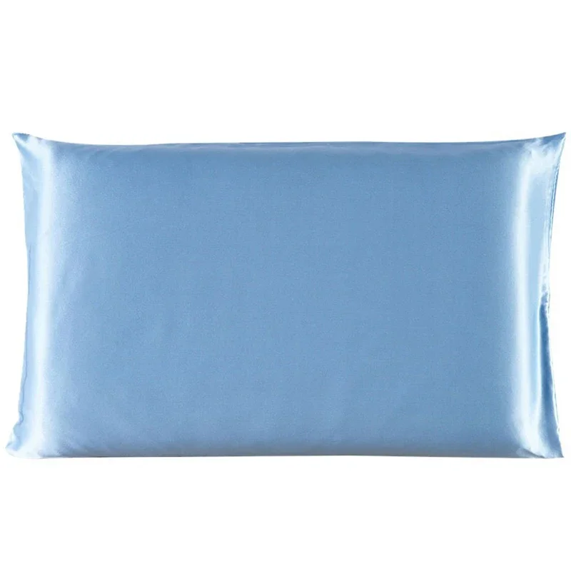 1PC  Queen Standard Satin Silk Soft Mulberry Plain Pillowcase Cover Chair Seat Square Pillow Cover Decorations for Home Pillow