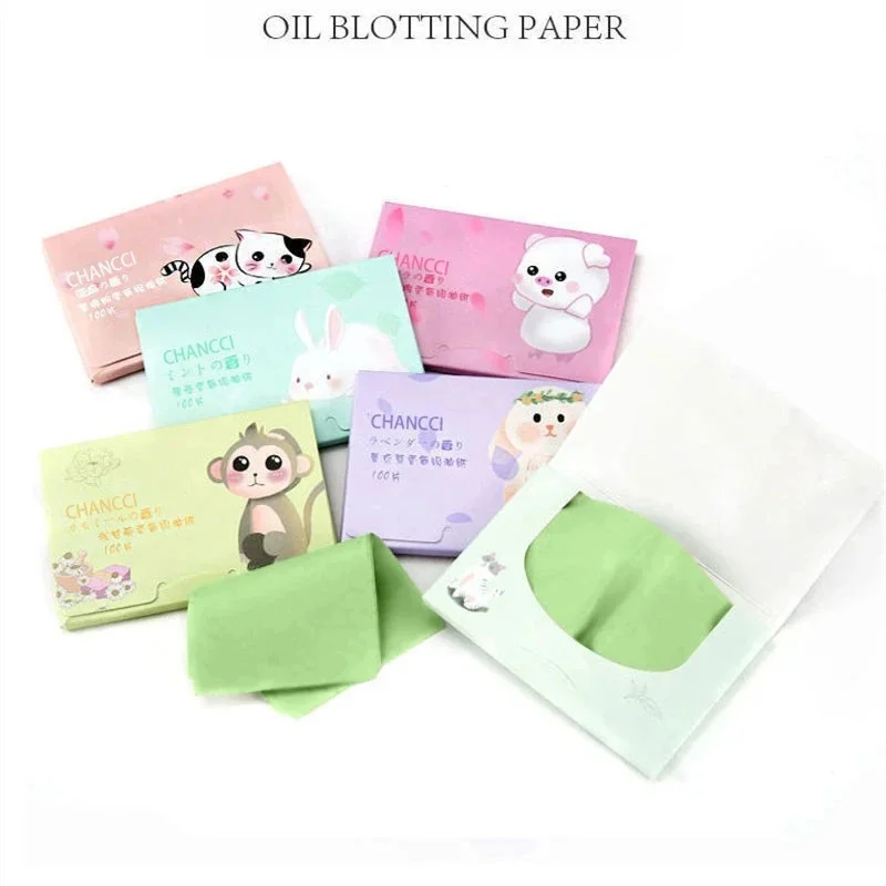100Pcs/box Face Oil Blotting Paper Protable Matting Face Wipes Facial Cleanser Oil Control Oil-absorbing Face Cleaning Tools New