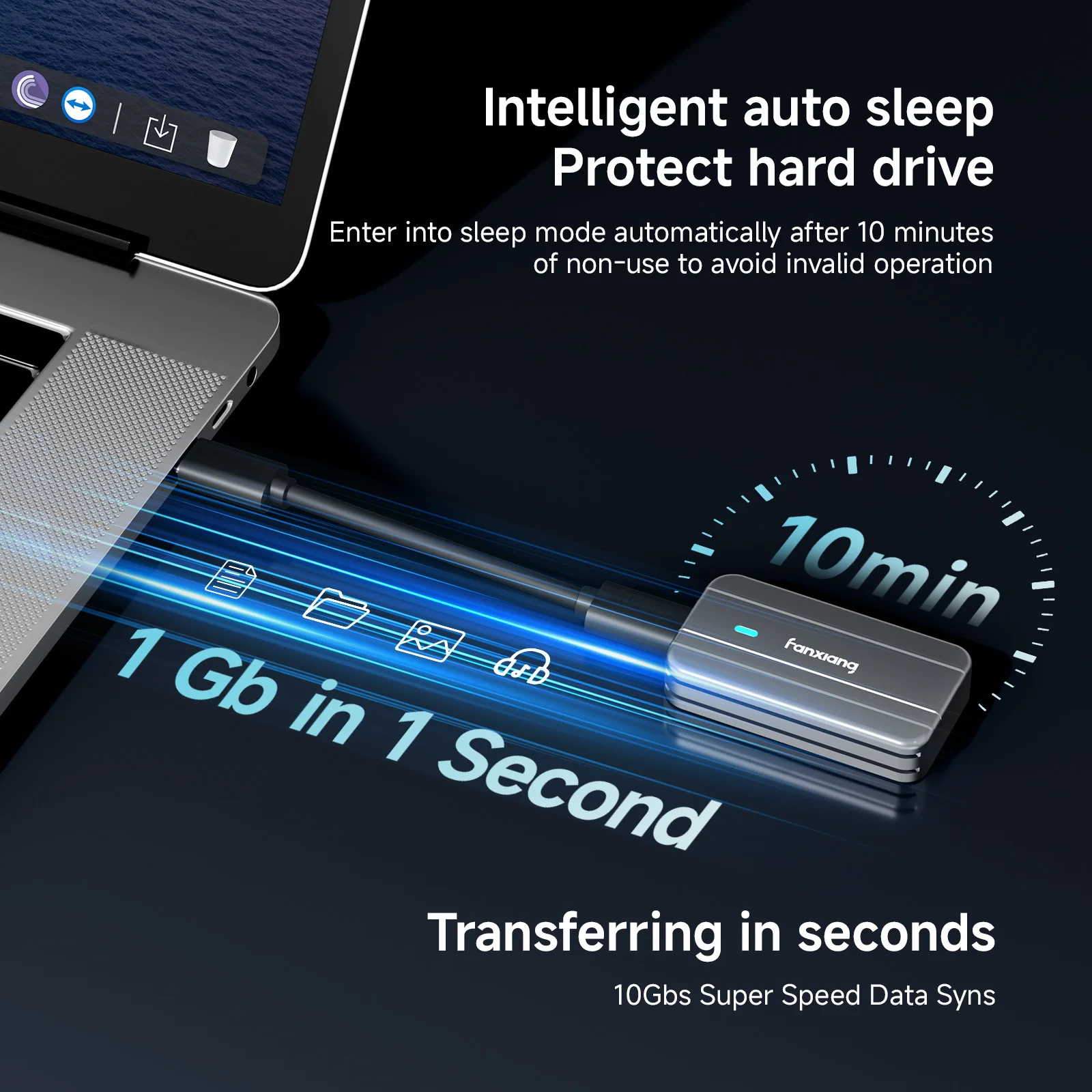 Корпус Fanxiang MP83 USB 3.2 Gen 2 SSD 10 Гбит/с M.2 NVMe PCIe — USB-адаптер/считыватель, поддержка клавиш M, B&M/2230 SSD