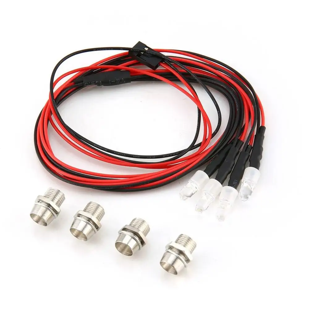 4PCS RC Model Drift Car 5mm Headlamp Headlights LED Light Lamp for 1/10 Truck Crawler Traxxas MN Tamiya Axial Scx10 D90 Toy Part