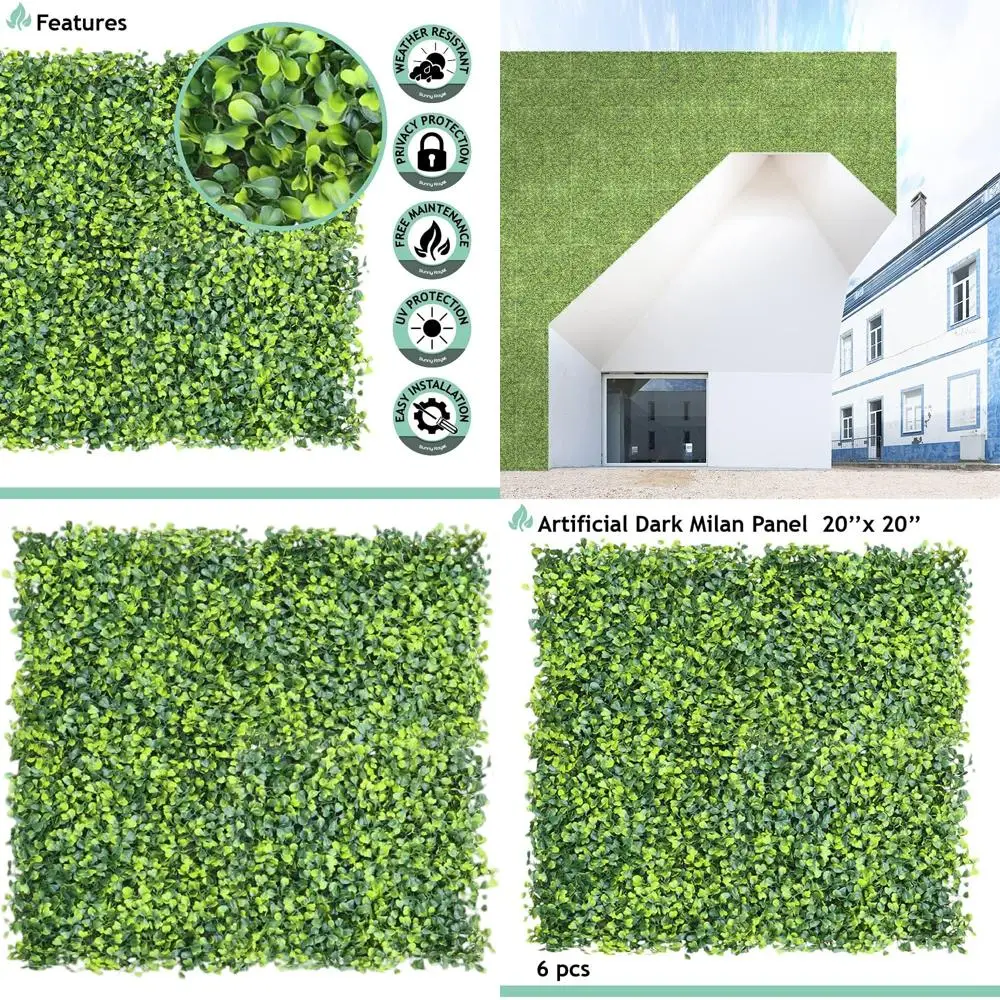 

Искусственные панели из самшита 20x20 для живой изгороди, декоративной зеленой стены для улицы и помещений