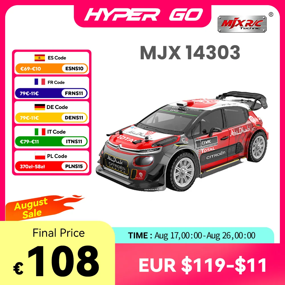 Hyper Go MJX 14303 1/14 RC Auto 4WD 65 km/h Offroad High Speed Racing 2,4G Fernbedienung Auto Lkw Spielzeug als Geschenk