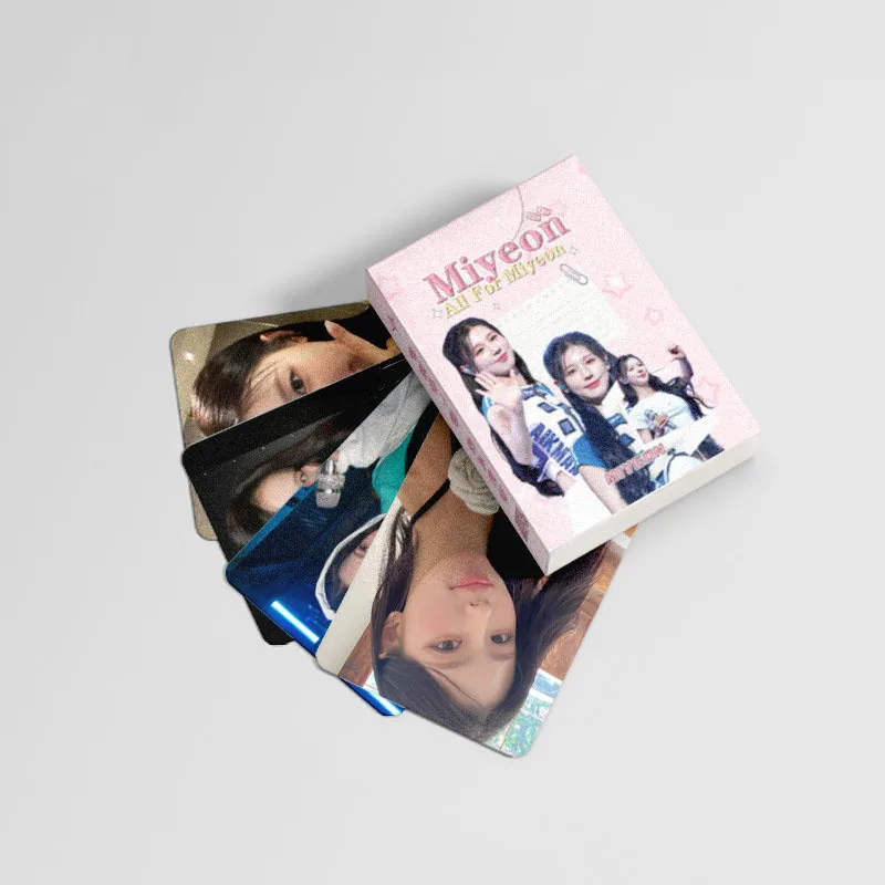 50PCS/Set GDLE Laser Small Card Album LOMO Card Cho Mi Yeon Photo Collector Card (G) I-DLE Postcard MIYEON Girl's Gift