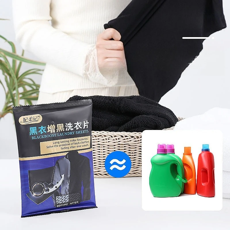 Clothes Blackening Sheet Bag Packed Garment Refreshing Anti Fading Color Fix Non Shed Dye Brightening Black Restoring Sheet