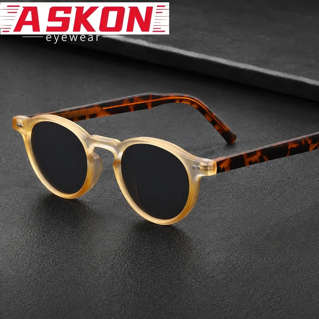 Retro Boston Style Men Sunglasses Fashion Round Women Sun Glasses Translucent Matte Frame Vintage Rivet Driving UV400 Shades