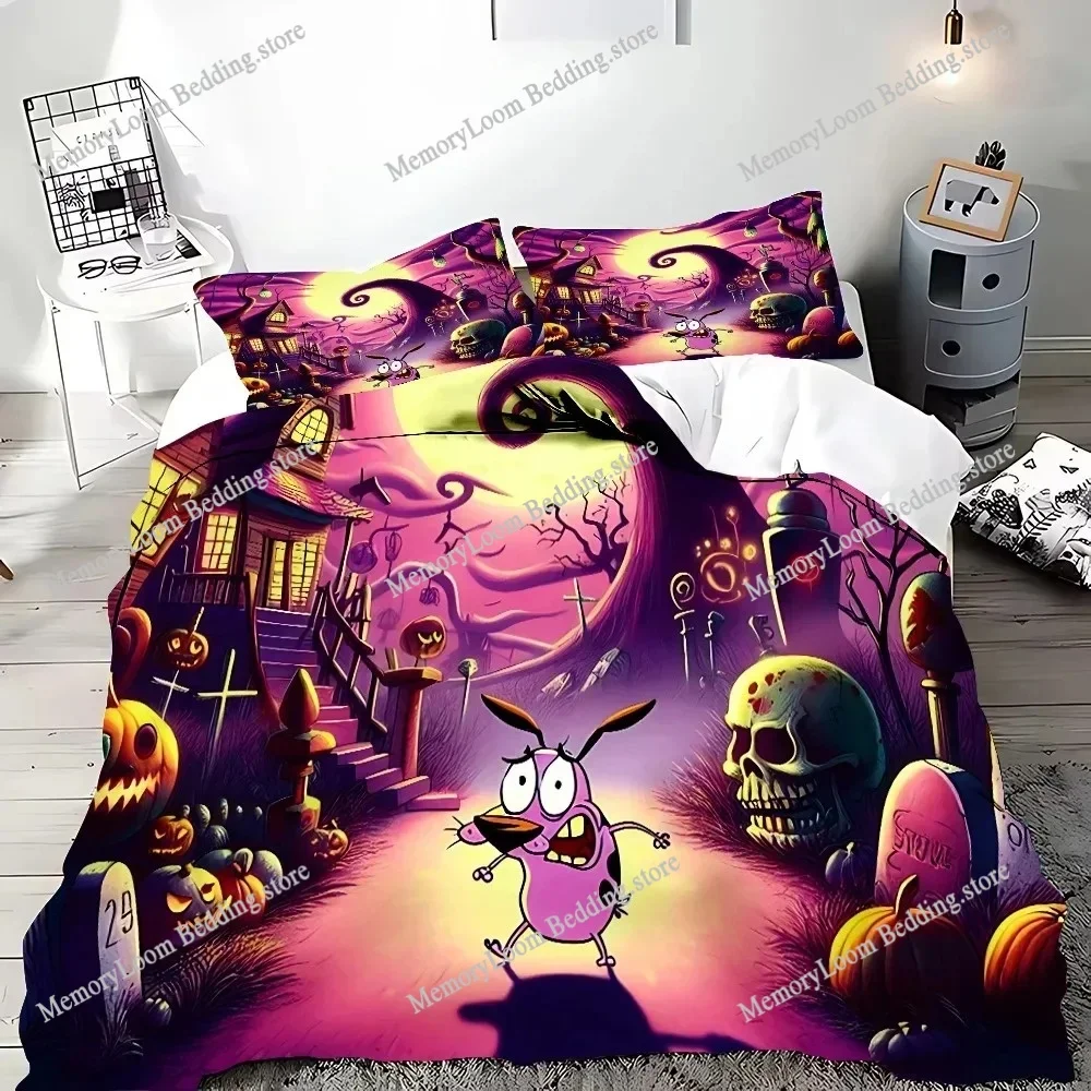 Cartoon C-Courage The Cowardly Dog Duvet Cover Exquisite Digital Print Bedding Set Comforter Bed Youth Home Decor Children Gift