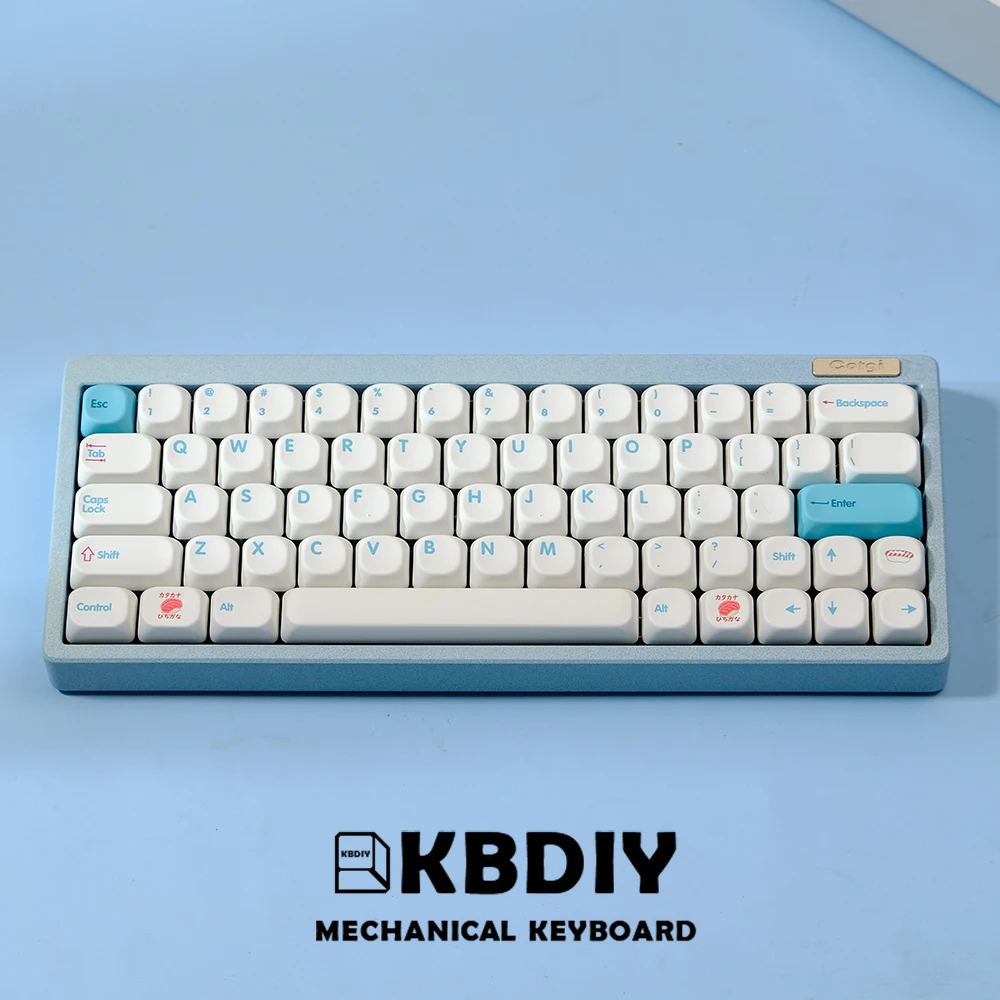 KBDiy 138 Keys/Set PBT KOA Profile Sushi Keycaps Russian Korean Japanese Keycap Custom for MX Switch Mechanical Keyboard ISO 7U