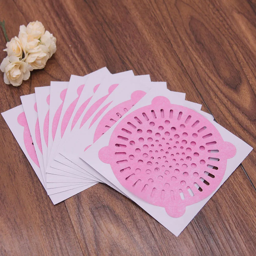 20Pcs Disposable Floor Drain Hair Filter Stickers Anti-Blocking Shower Sink Sewer Drain Hole Filtering Sticker