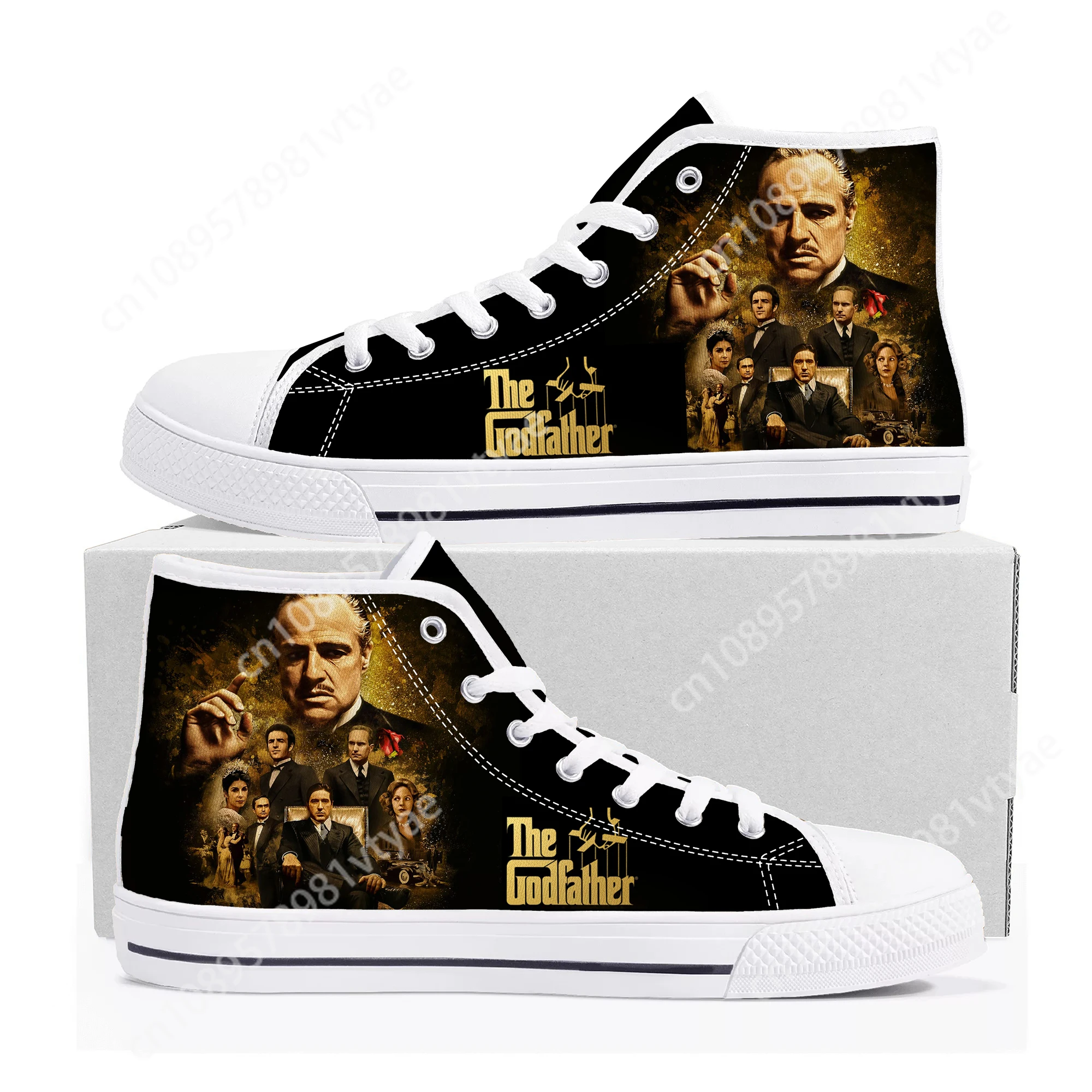 

Hot Cool Movie The Godfather High Top Sneakers High Quality Mens Womens Teenager Canvas Sneaker Casual Couple Shoes Custom Shoe