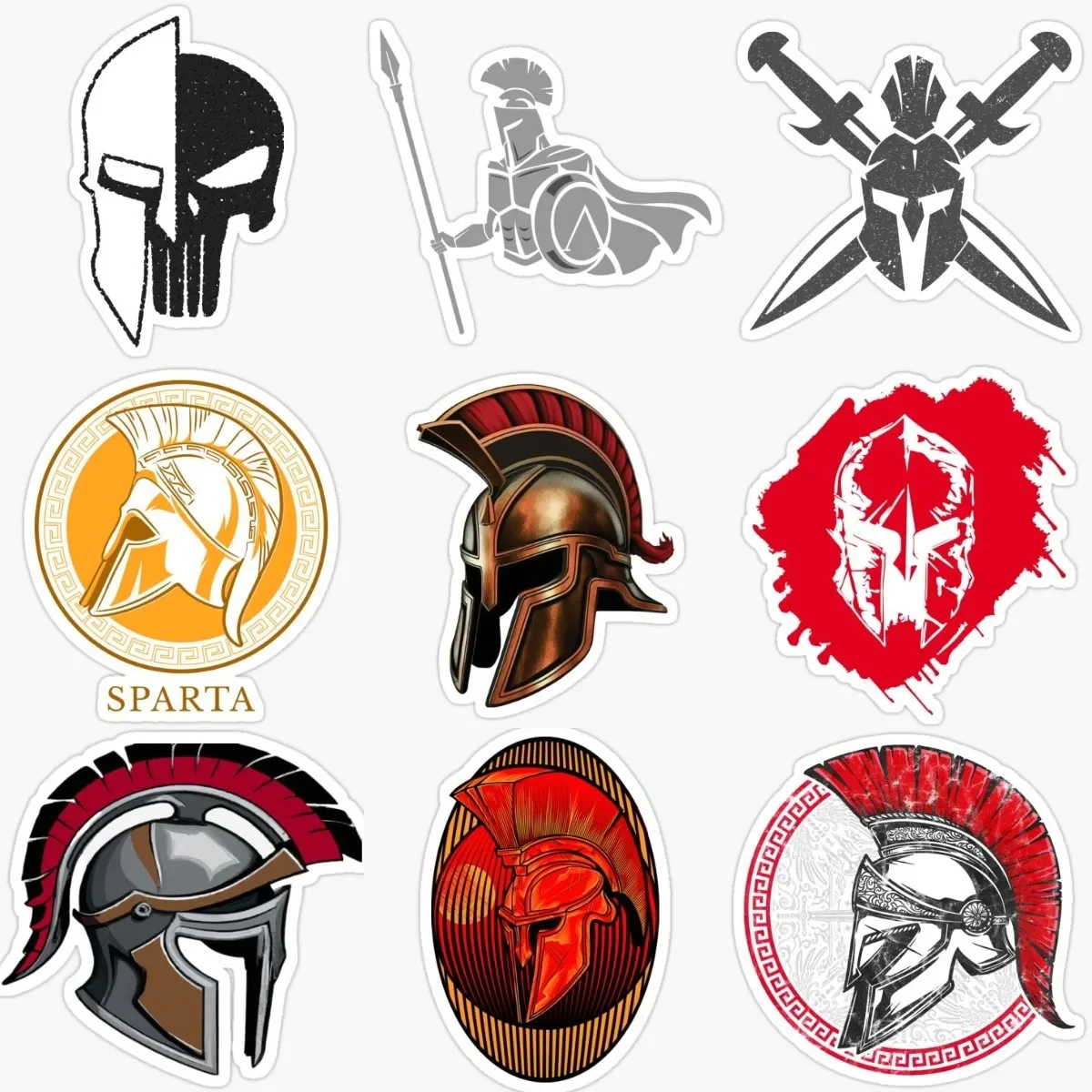 

Sparta Warrior Helmet Personalized Stickers Accessories for Decorate Car Wall Room Suv Fridge Bicycle Table Off-road Window