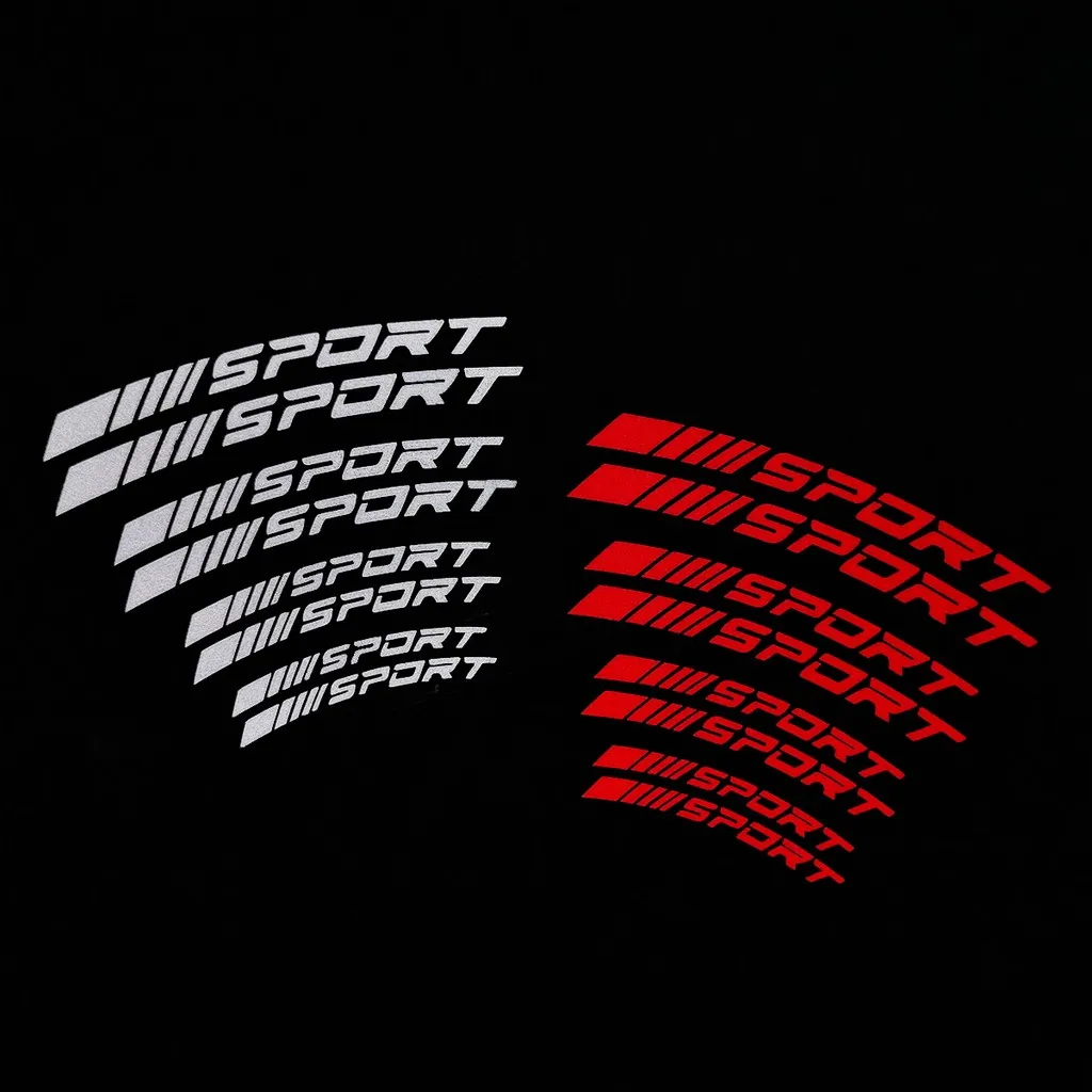 Sport Curve Waterproof Decals High-Temperature Resistant Brake Caliper Car Stickers Reflective Vinyl Wheel Rim Decoration Decals