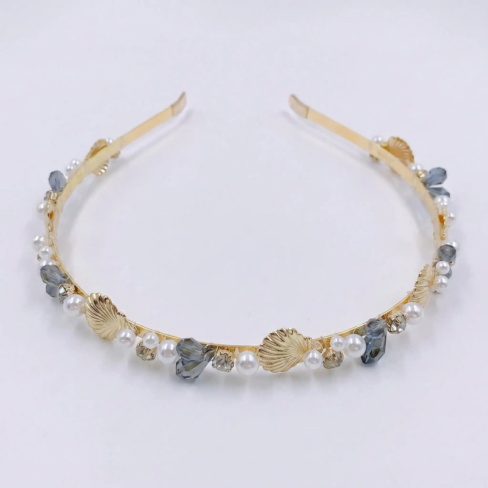 

2pcs Vintage Starfish Shell Charm Headband, Blue Embellishment With Gold Spacers - Women's Adjustable Delicate Hair Clip, Perfect For Beach Wedding Party Everyday Headdress, Cute Hair Accessories, Mermaid Theme Accessories, Spiral Shell Design