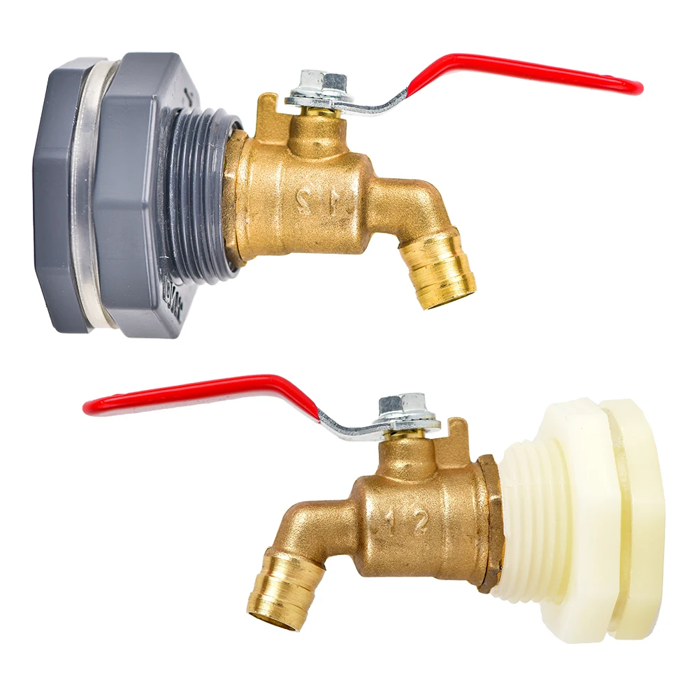 S60 Coarse Thread IBC Tank Brass Tap Elbow PE Pipe Connecter x 10mm 1/2''  Water Coupling Garden Hose Faucet Connecter