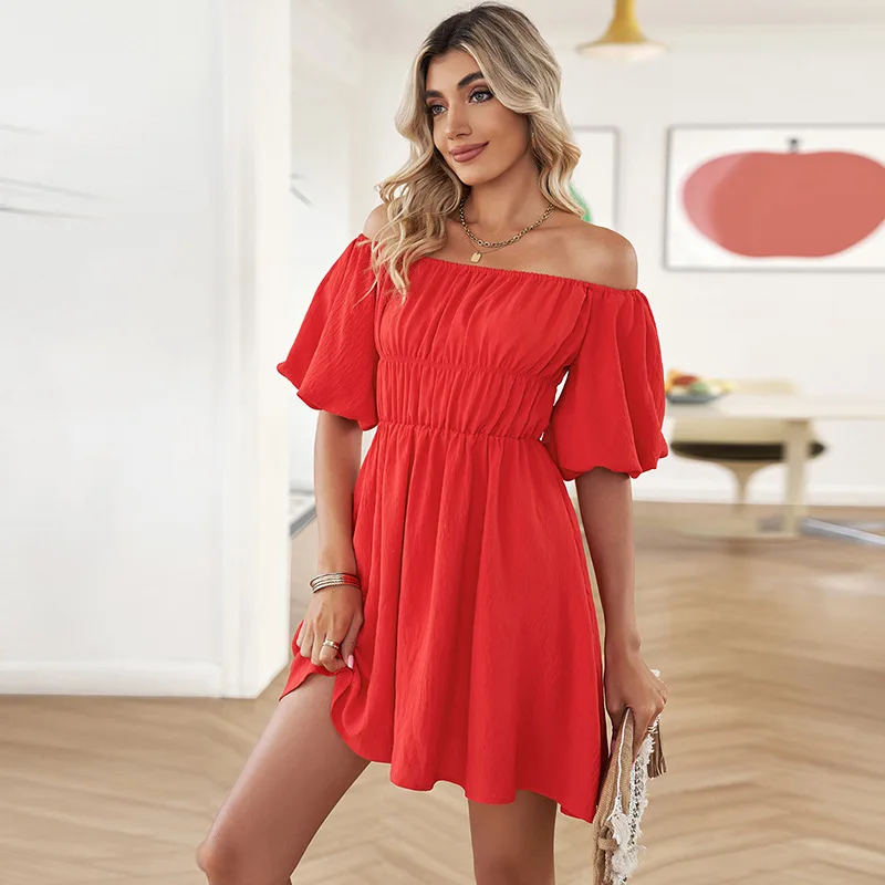 

Летний льняной бюстгальтер, мини-платье, однотонная короткая юбка с высокой талией LC6113331