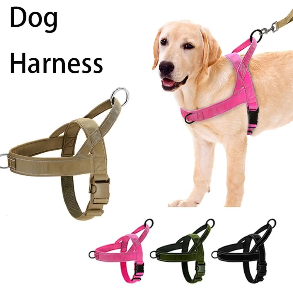 Walking Training Adjustable Reflective Nylon Pet Traction Rope Dog Tactical Chest Strap Dog Vest Durable Dog Harness