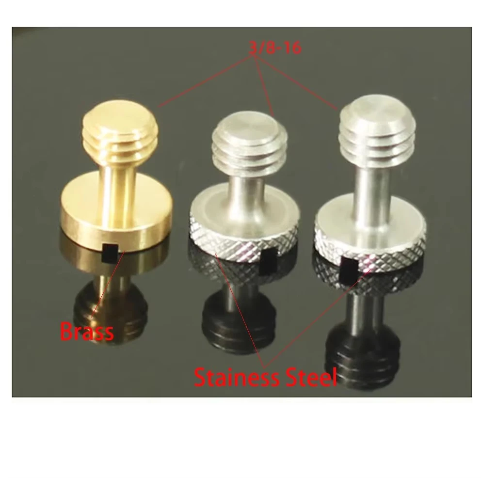 three Steel long 3/8"-16 camera screws for tripod and Quick Release camera tripod camera, 3/8 screws  (pack of 3), 3/8-16 screws