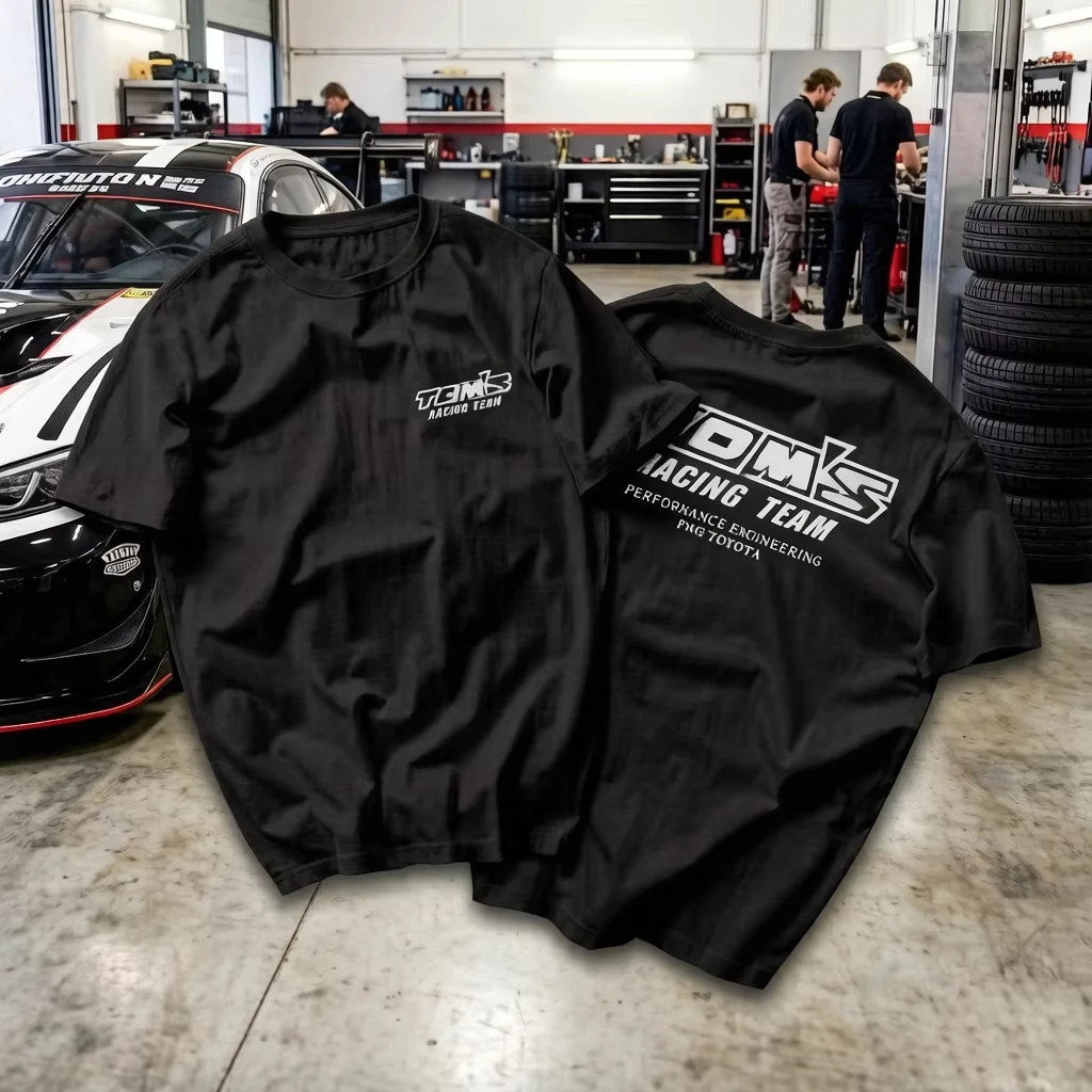 2026 Men's Oversized T Shirt JDM Racing Team Badge Graphic Print Short Sleeve Cotton Unisex Tee