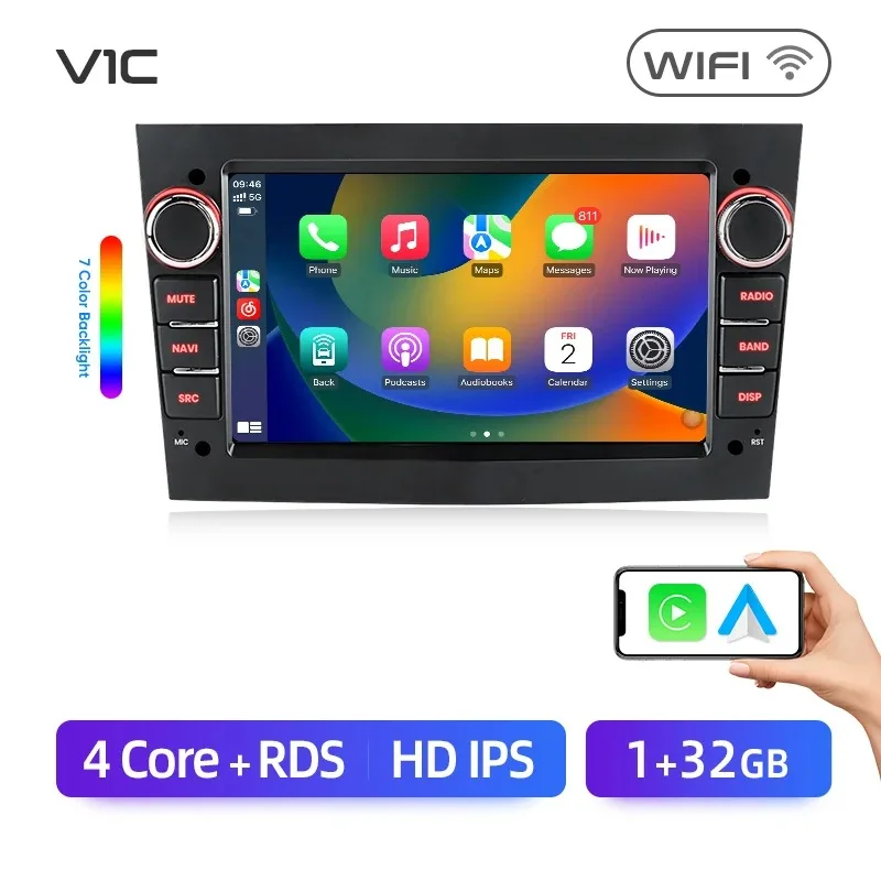Junsun 7 inch autoradio voor Opel Astra H J Vectra Vauxhall Antara Zafira Corsa CarPlay Android Auto FM RDS DSP GPS Multimedia