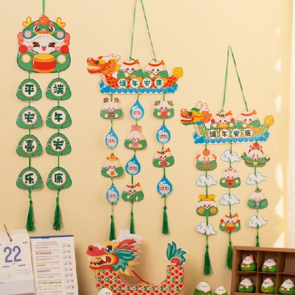 1 conjunto pendurar dragão barco festival pingente antigo artesanato estilo chinês brinquedo diy artesanal zongzi presentes das crianças