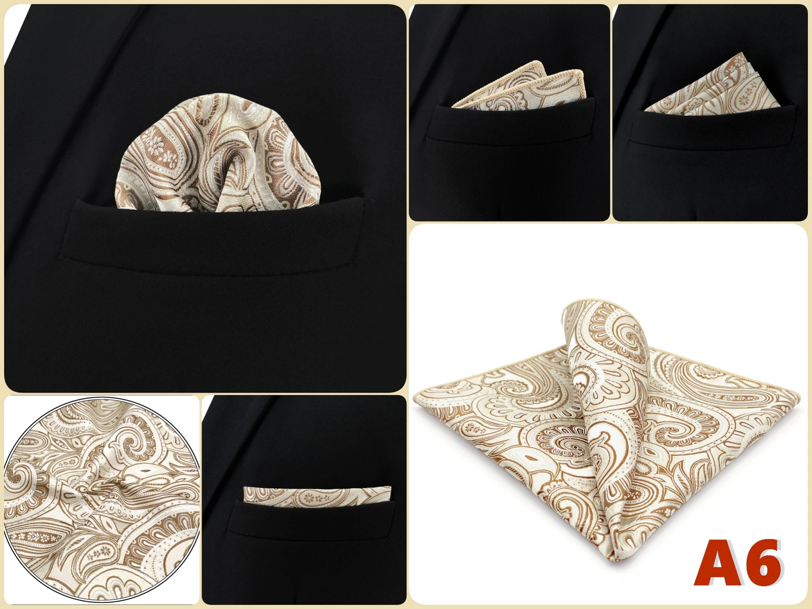 Luxury Mens Pocket Square Handkerchief Multiple Designs Classic Suit Hanky Large Striped Gentlemen Wedding Party Gift for Men
