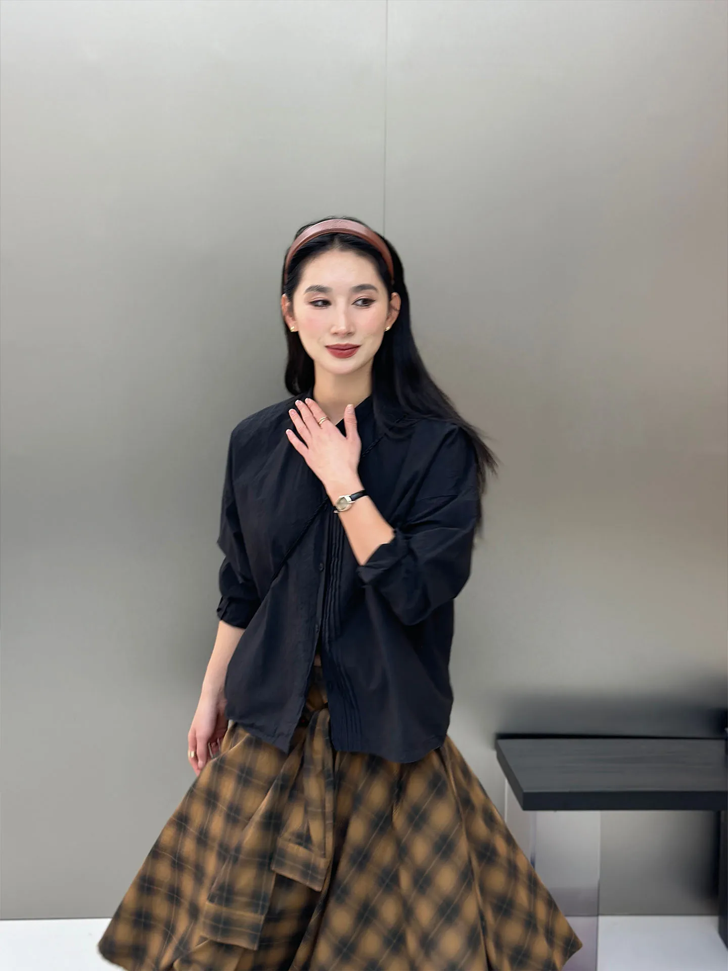 

BodhlCat High-Spin Casual Women's Shirt Versatile Small Collar Breathable Pure Cotton Long Sleeve Vintage Style Loose Fit