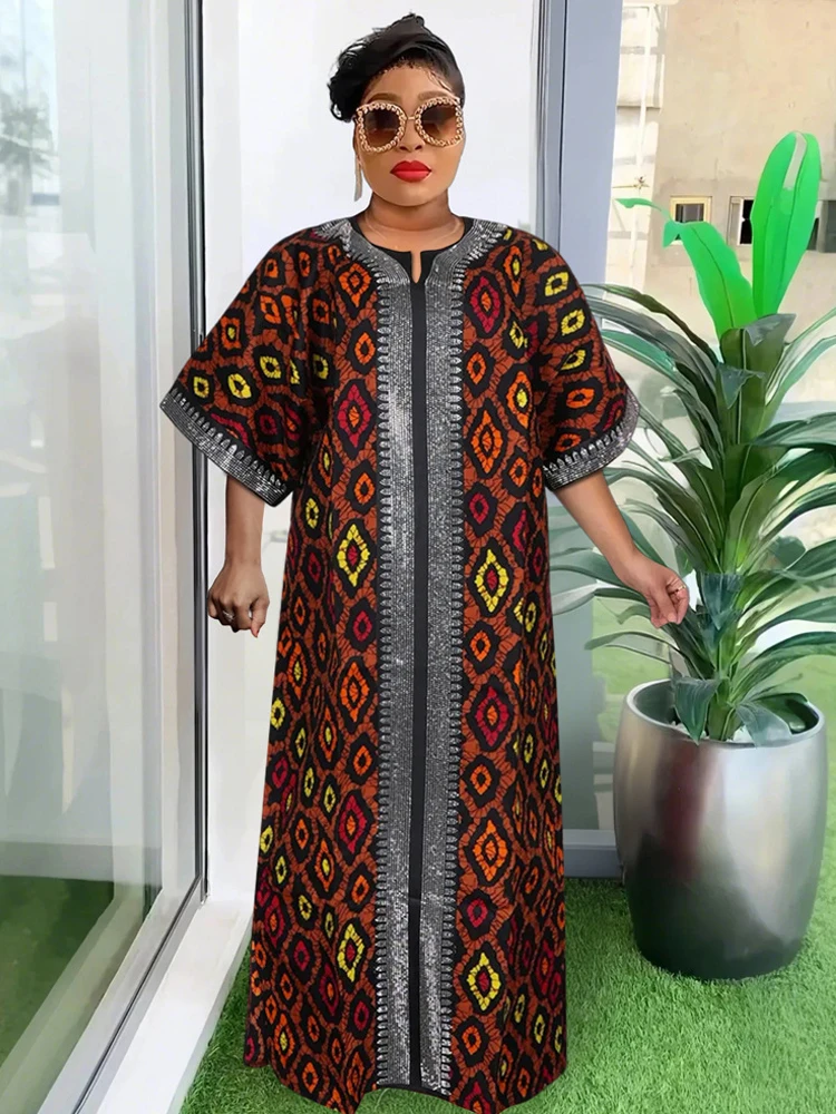 

Dashiki Print Traditional Dress African Women Wax Maxi Robe Plus Size Africa Clothes Wedding Party Evening Gowns Vetement Femme