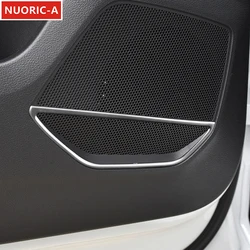 Stainless Steel Door Audio Speaker Frame Decoration Cover Trim For Audi Q3 2019-2022 Car Styling Interior Accessories