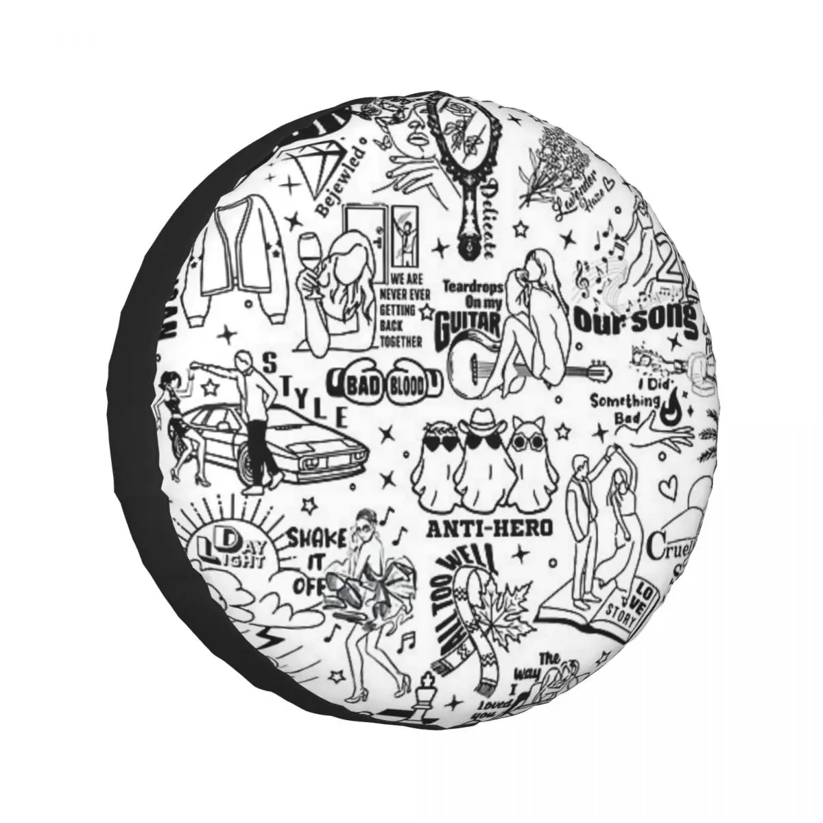 

Custom Taylor Swifts Eras Spare Tire Cover for Car Mitsubishi 4x4 Wheel Protector Covers 14" 15" 16" 17" Inch