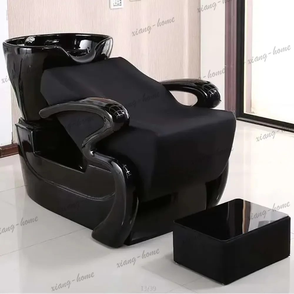 LJY Glamour Luxury Hair Shampoo Bed Modern Exquisite Lounge Ergonomic Shampoo Bed Trendy Portable Cadeira De Barbearia Furniture