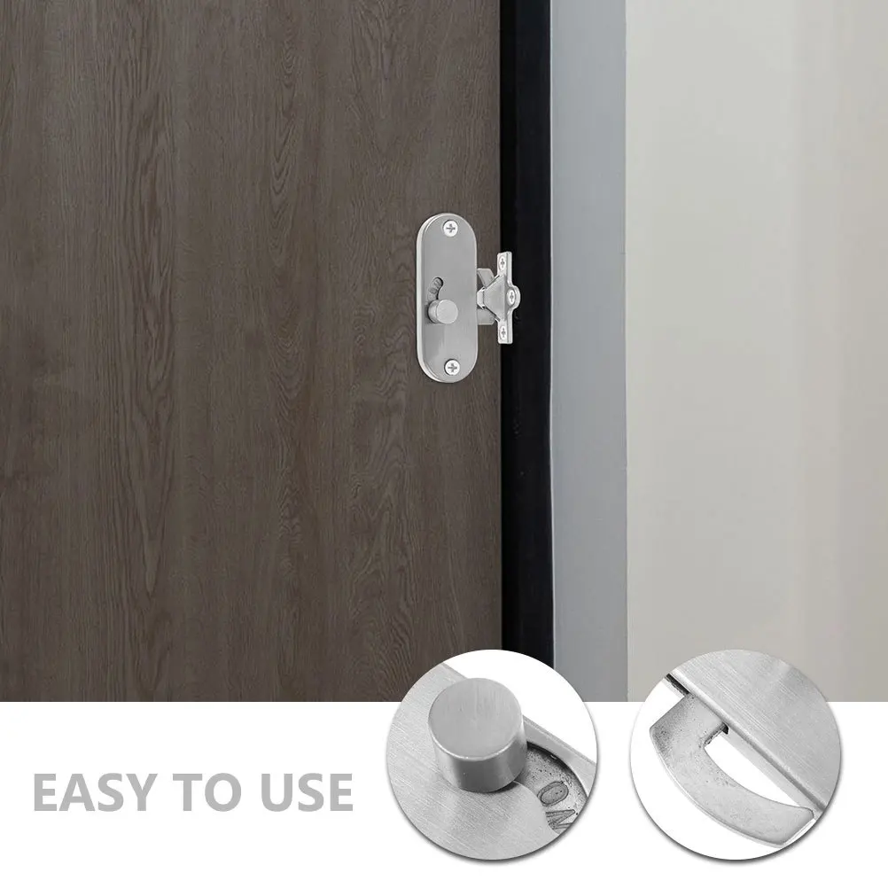 

2Pcs 90 Degree Sliding Barn Door Latch Durable Easy Install Aluminum Alloy Stainless Steel Security Lock Outswing Door Security