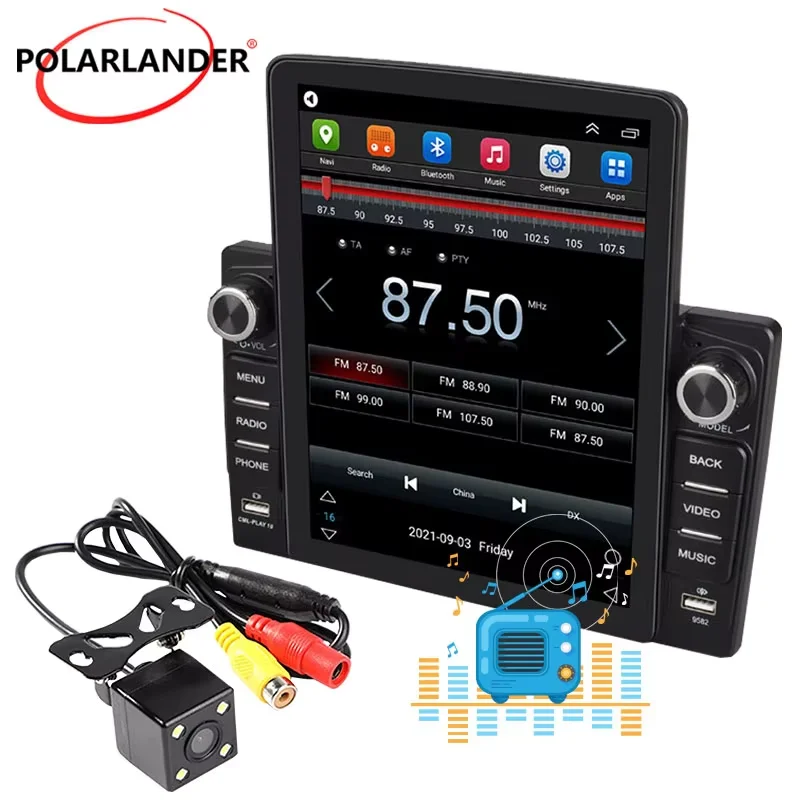 

9582A Universal Android Navigation MP5 All-in-One: 9.5-Inch Dual-Spindle Slim IPS HD Screen | 2+32G Storage